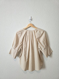 Neutral Striped Cotton Top (XS)