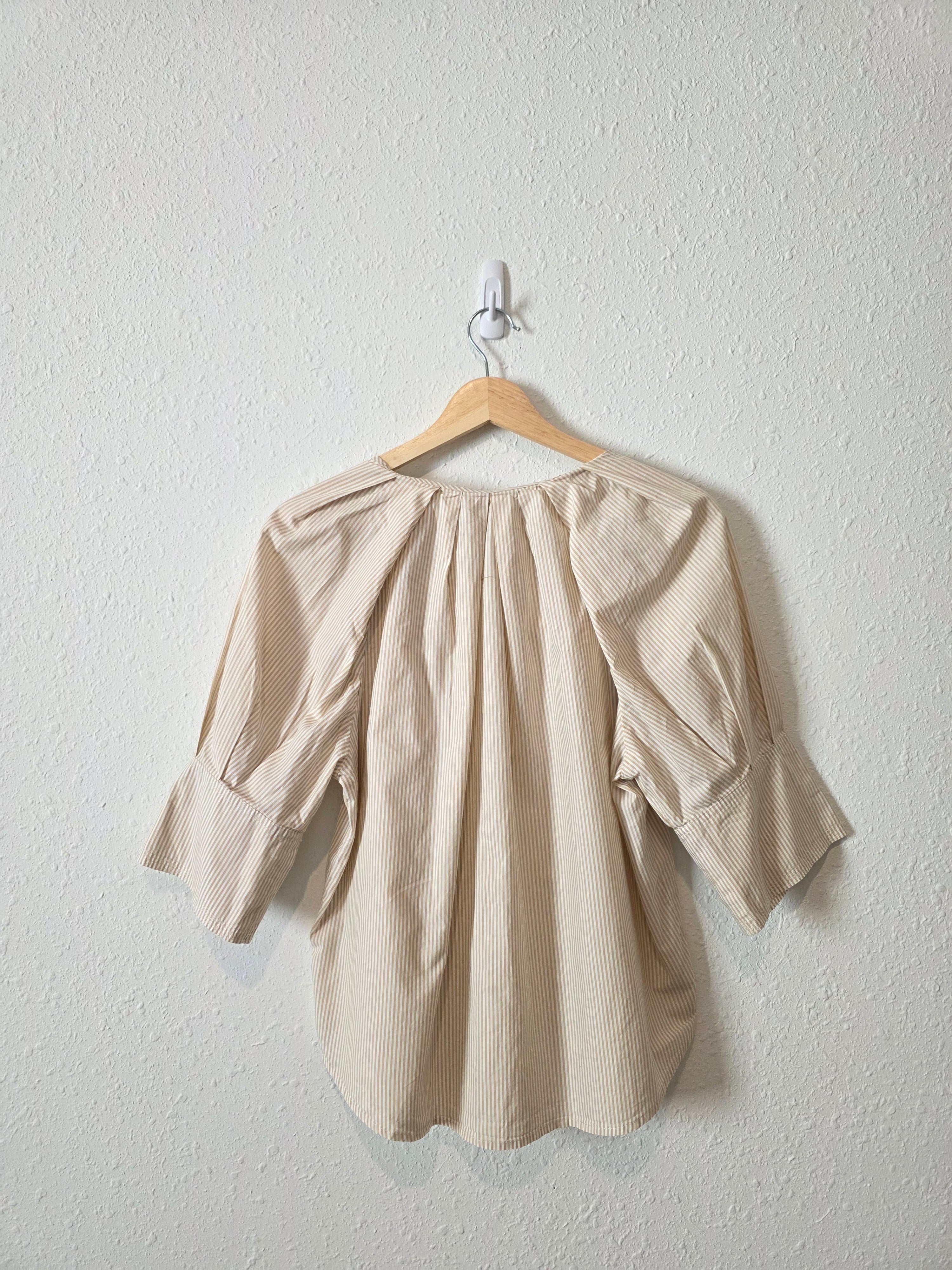 Neutral Striped Cotton Top (XS)