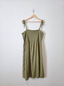 Gap Olive Smocked Midi Dress (XL)