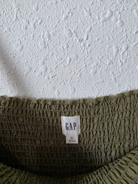Gap Olive Smocked Midi Dress (XL)