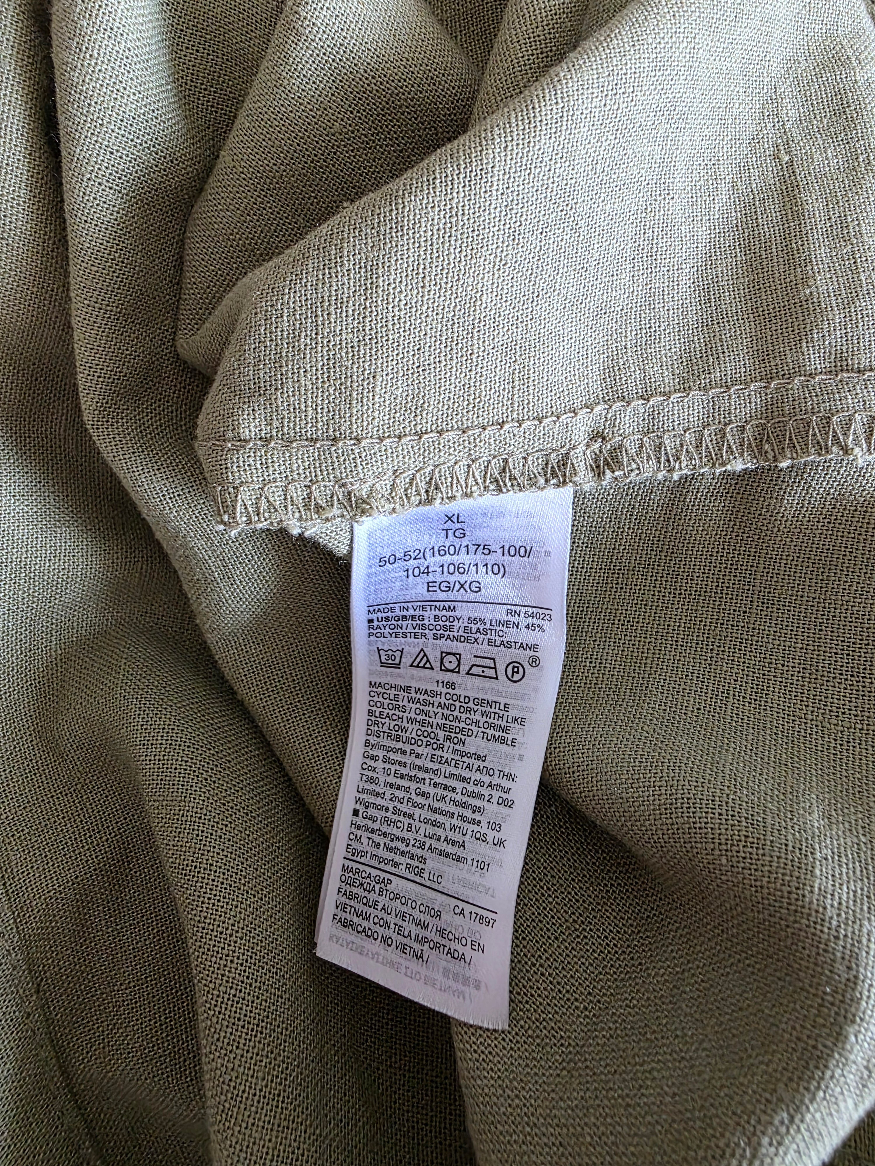 Gap Olive Smocked Midi Dress (XL)