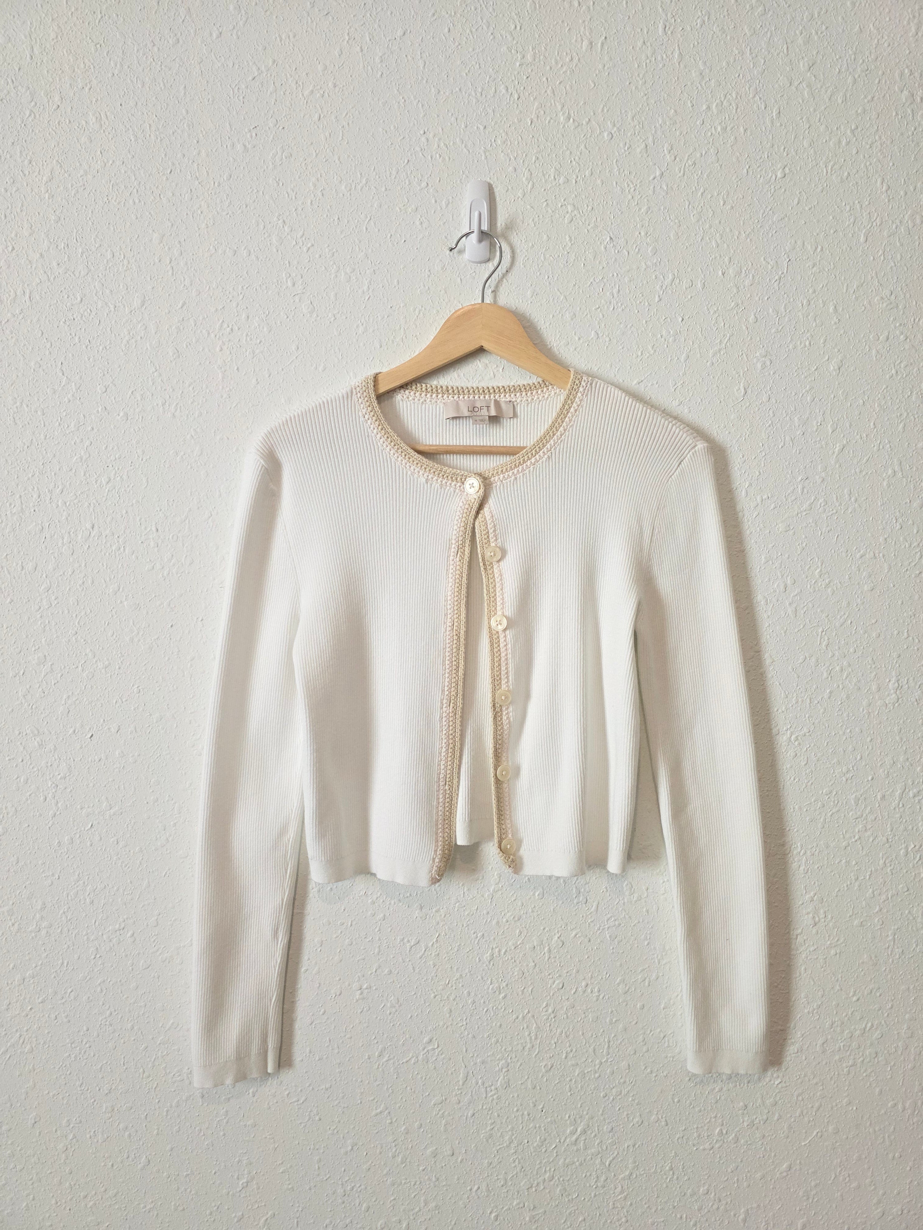 Loft Button Front Ribbed Cardigan (M)