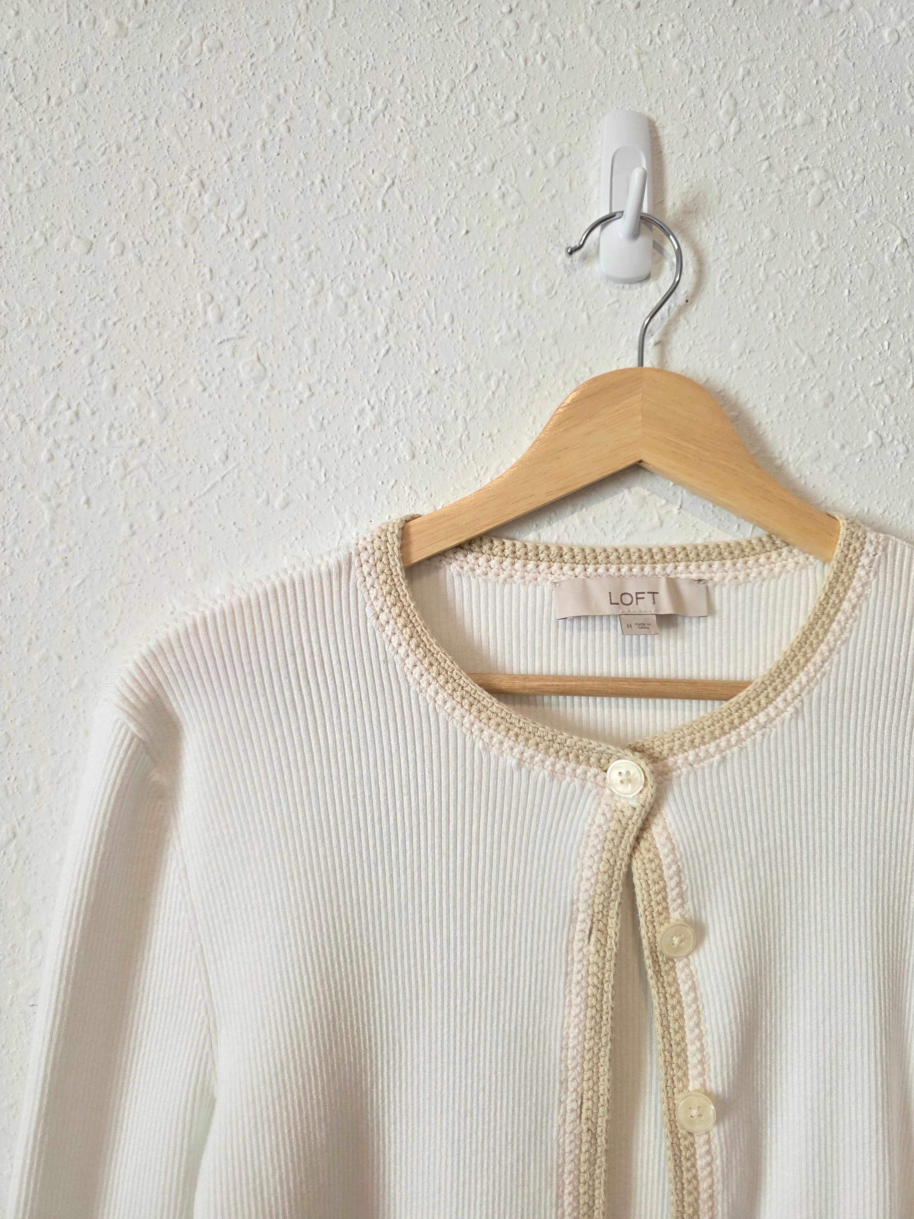 Loft Button Front Ribbed Cardigan (M)