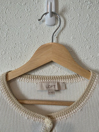 Loft Button Front Ribbed Cardigan (M)