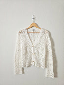 Crochet Knit Button Front Cardigan (M)