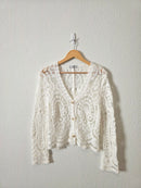 Crochet Knit Button Front Cardigan (M)