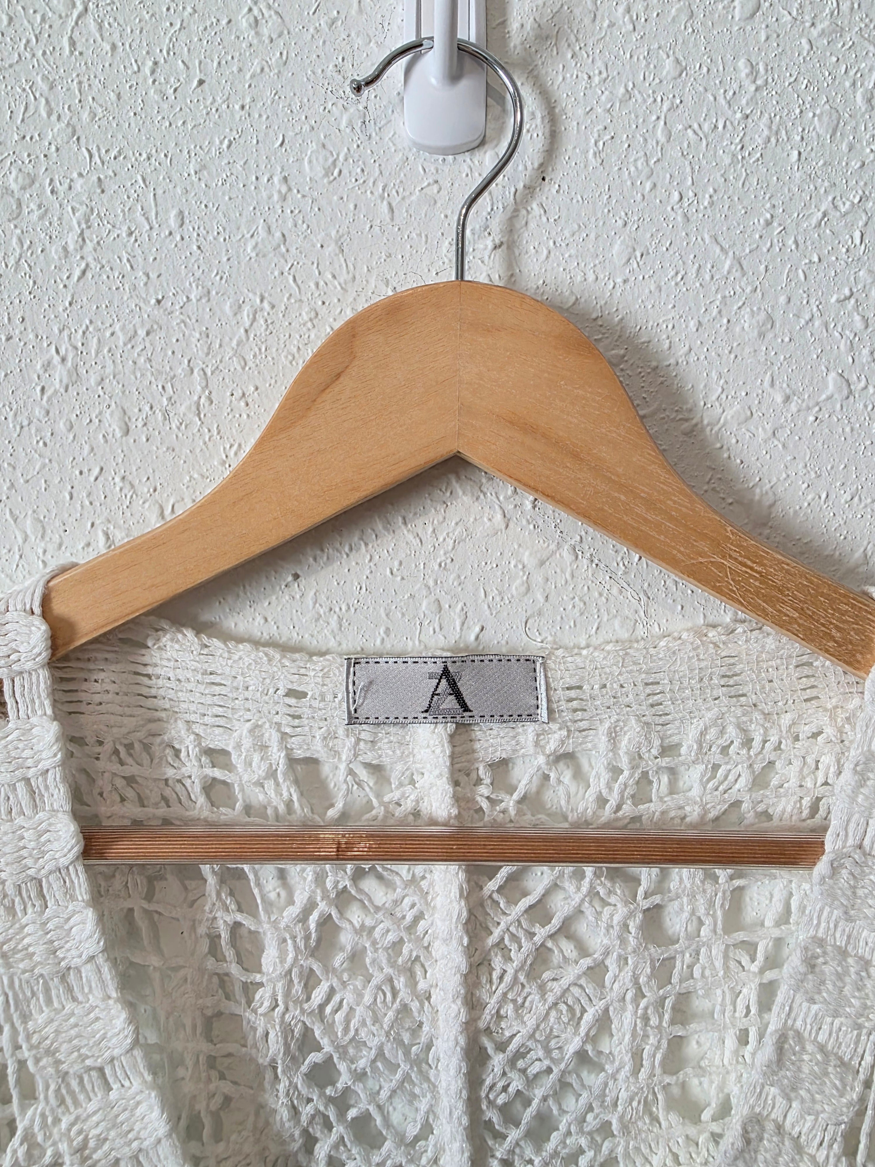 Crochet Knit Button Front Cardigan (M)