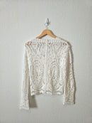 Crochet Knit Button Front Cardigan (M)