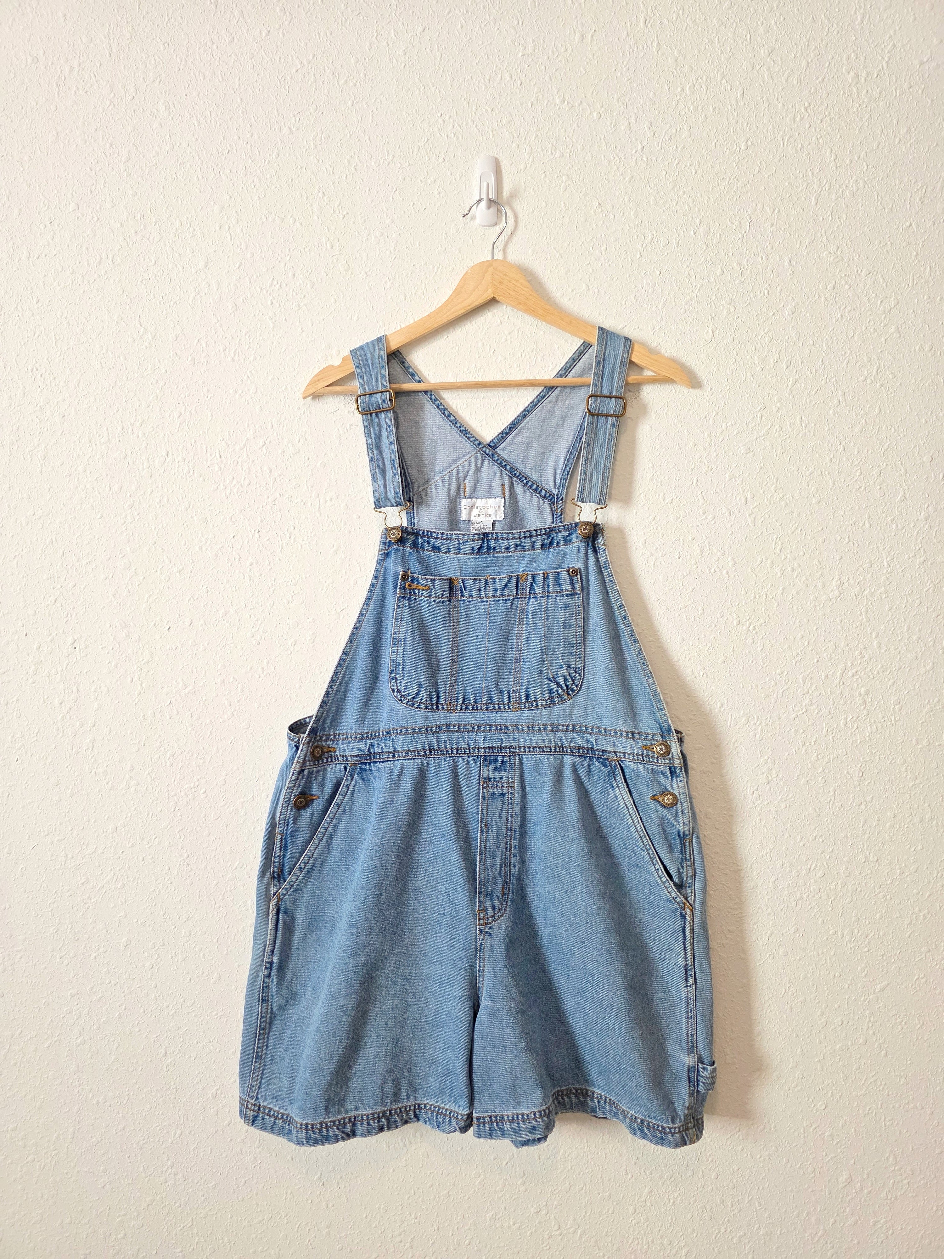 Vintage Relaxed Denim Shortalls (L)