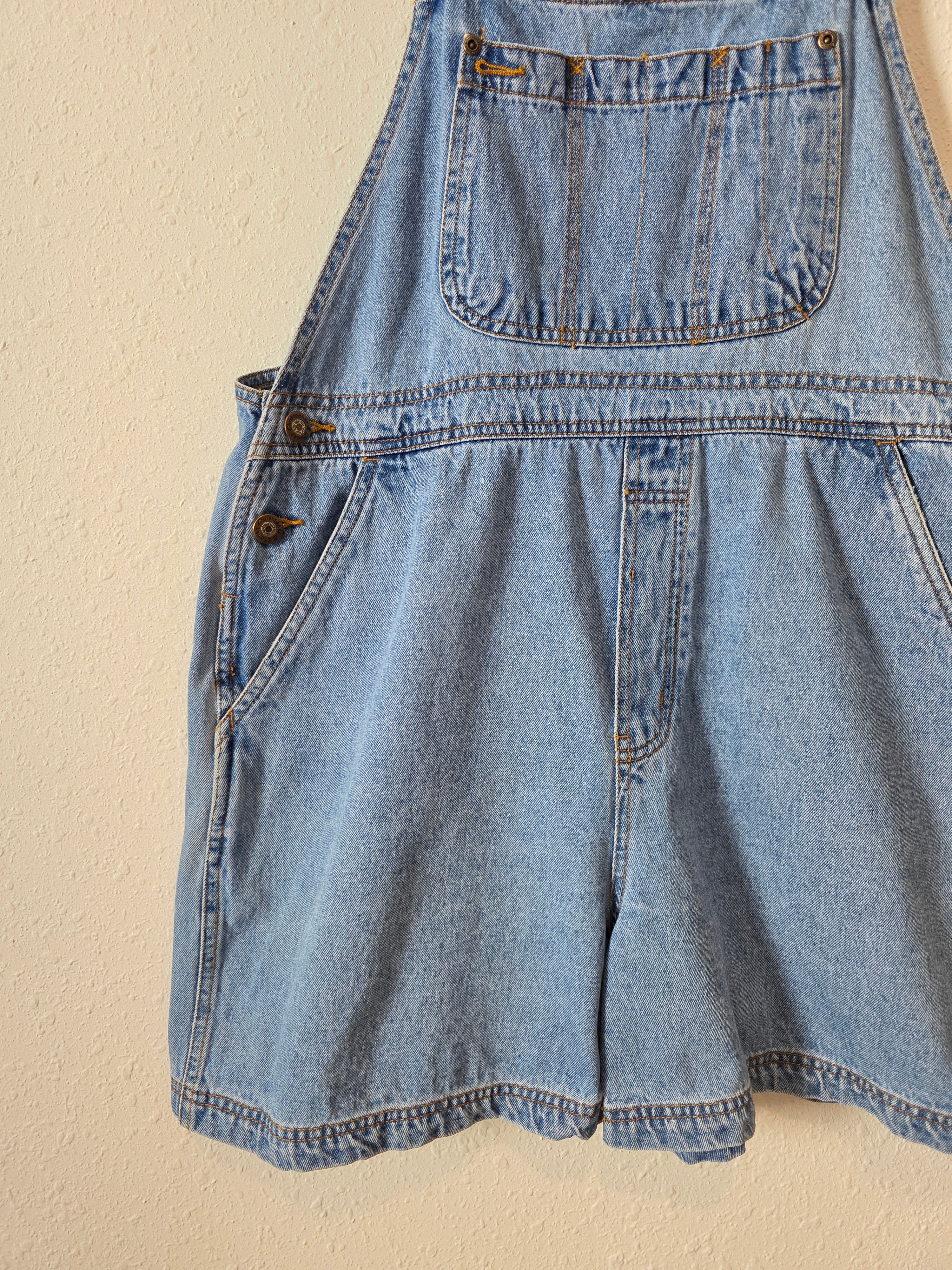 Vintage Relaxed Denim Shortalls (L)