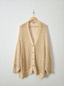 Open Knit Cotton Blend Cardigan (3X)
