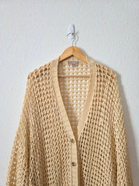 Open Knit Cotton Blend Cardigan (3X)