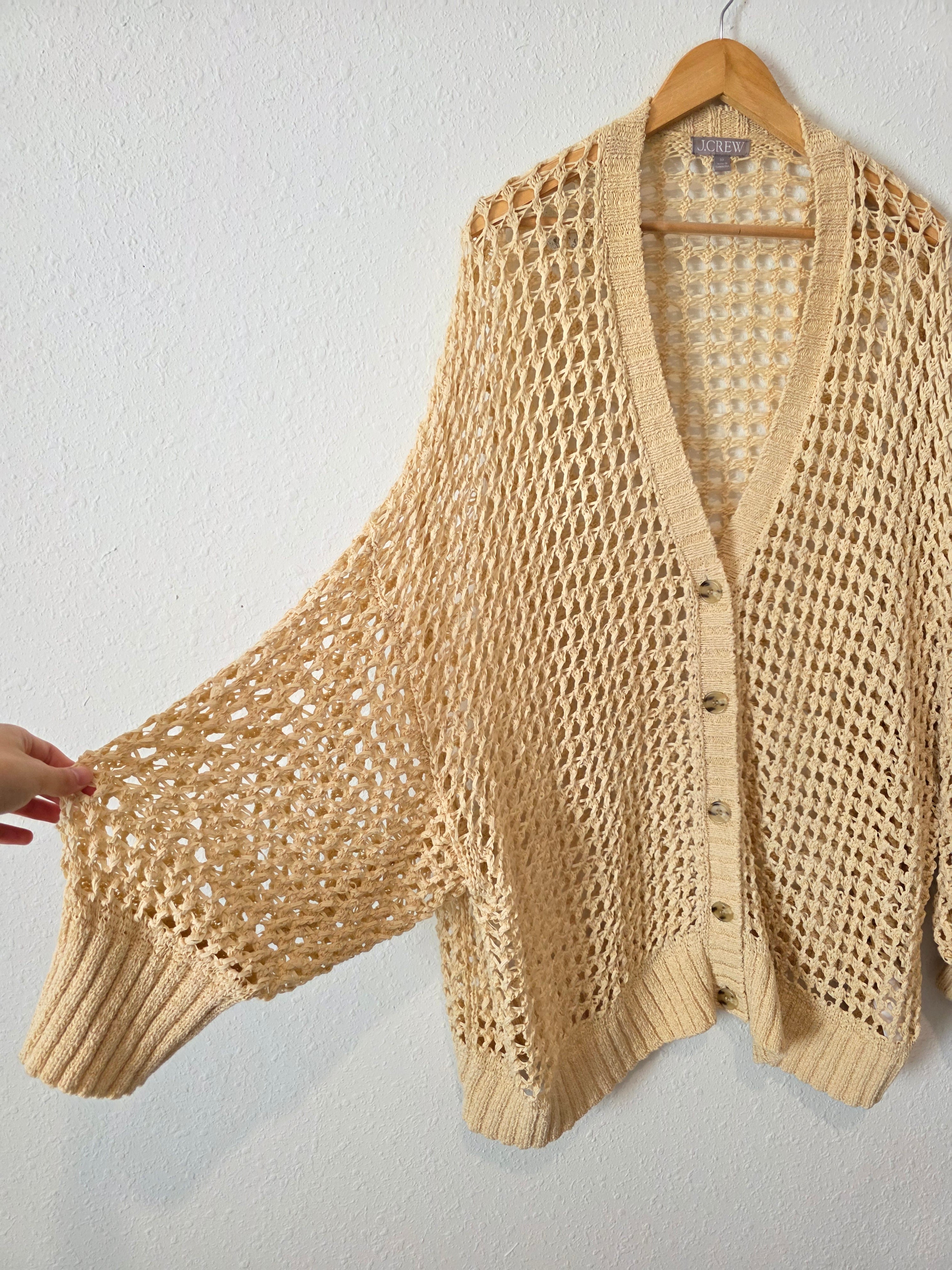 Open Knit Cotton Blend Cardigan (3X)