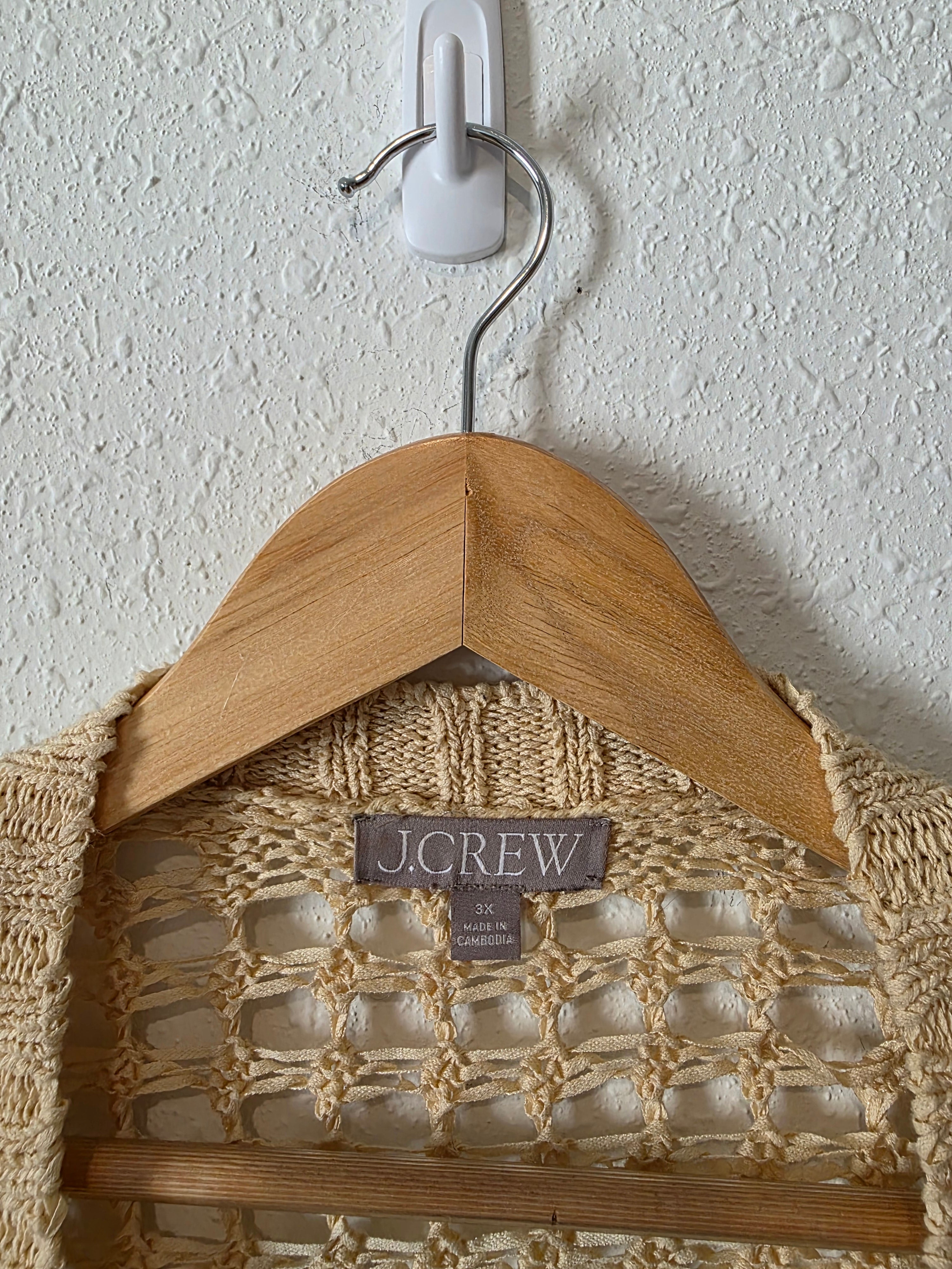Open Knit Cotton Blend Cardigan (3X)
