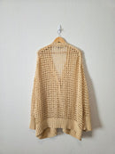 Open Knit Cotton Blend Cardigan (3X)
