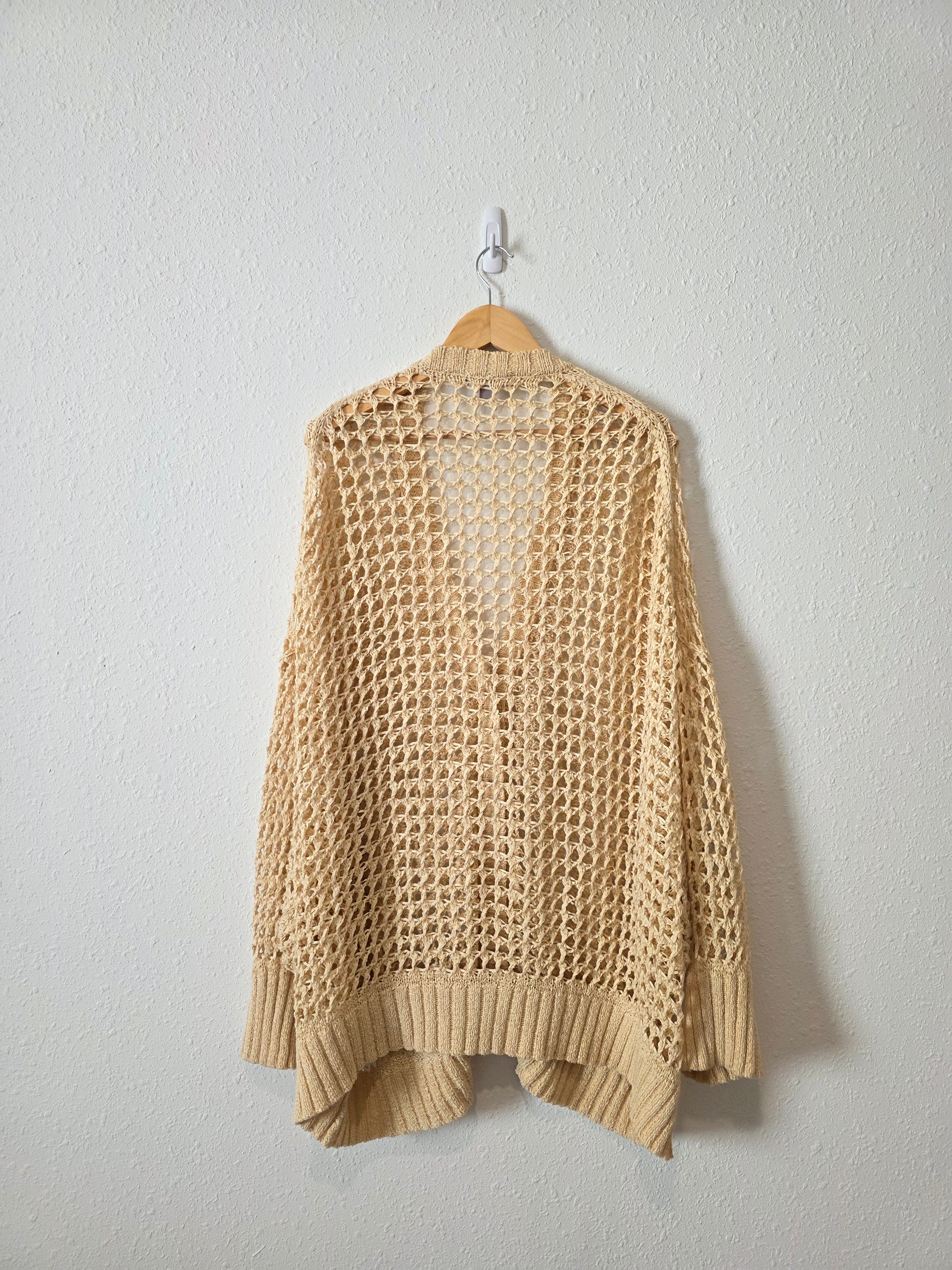 Open Knit Cotton Blend Cardigan (3X)