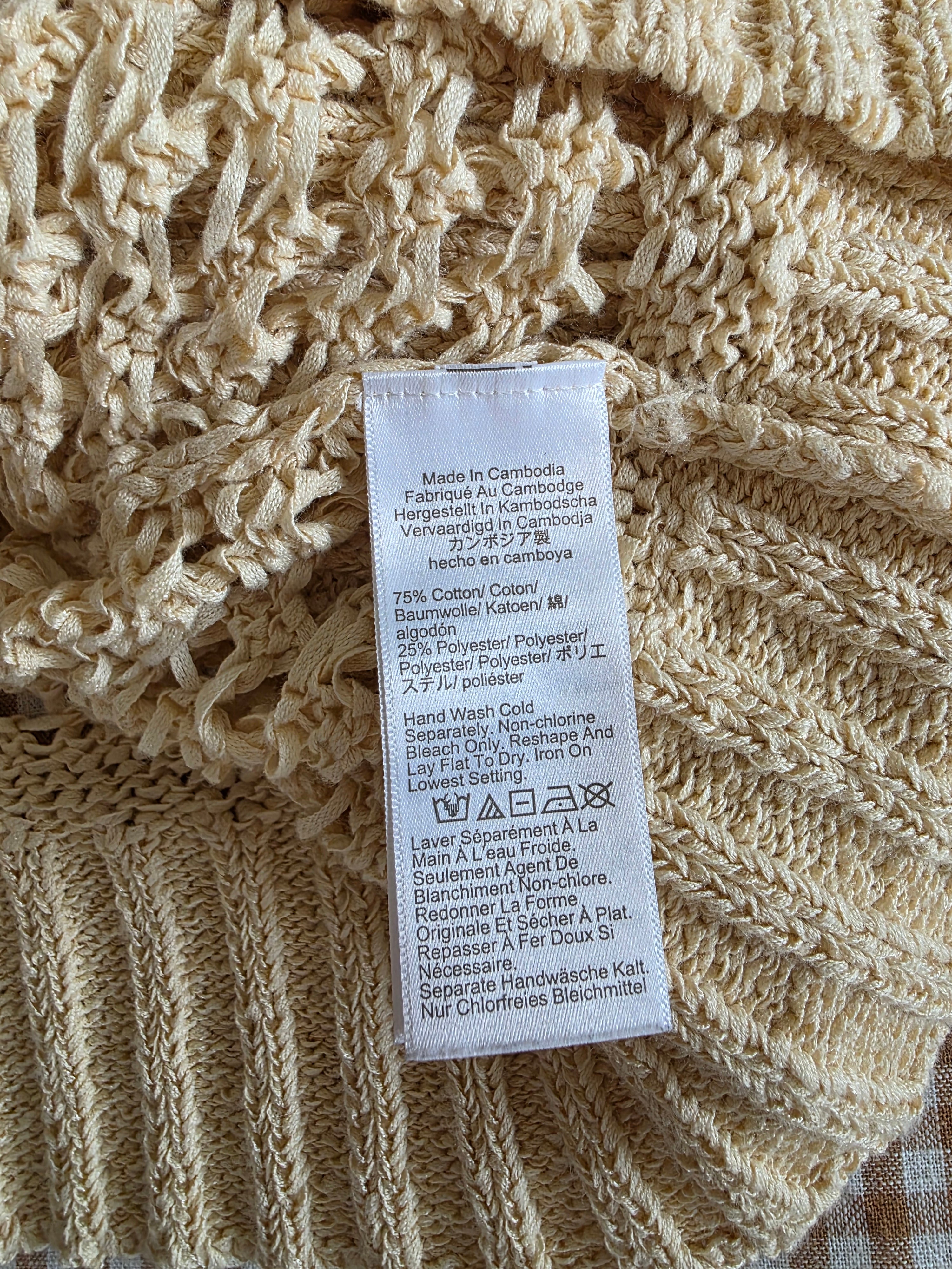 Open Knit Cotton Blend Cardigan (3X)