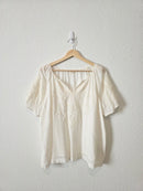 Lucky Brand Embroidered Cotton Top (M)