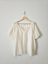Lucky Brand Embroidered Cotton Top (M)