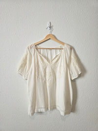 Lucky Brand Embroidered Cotton Top (M)