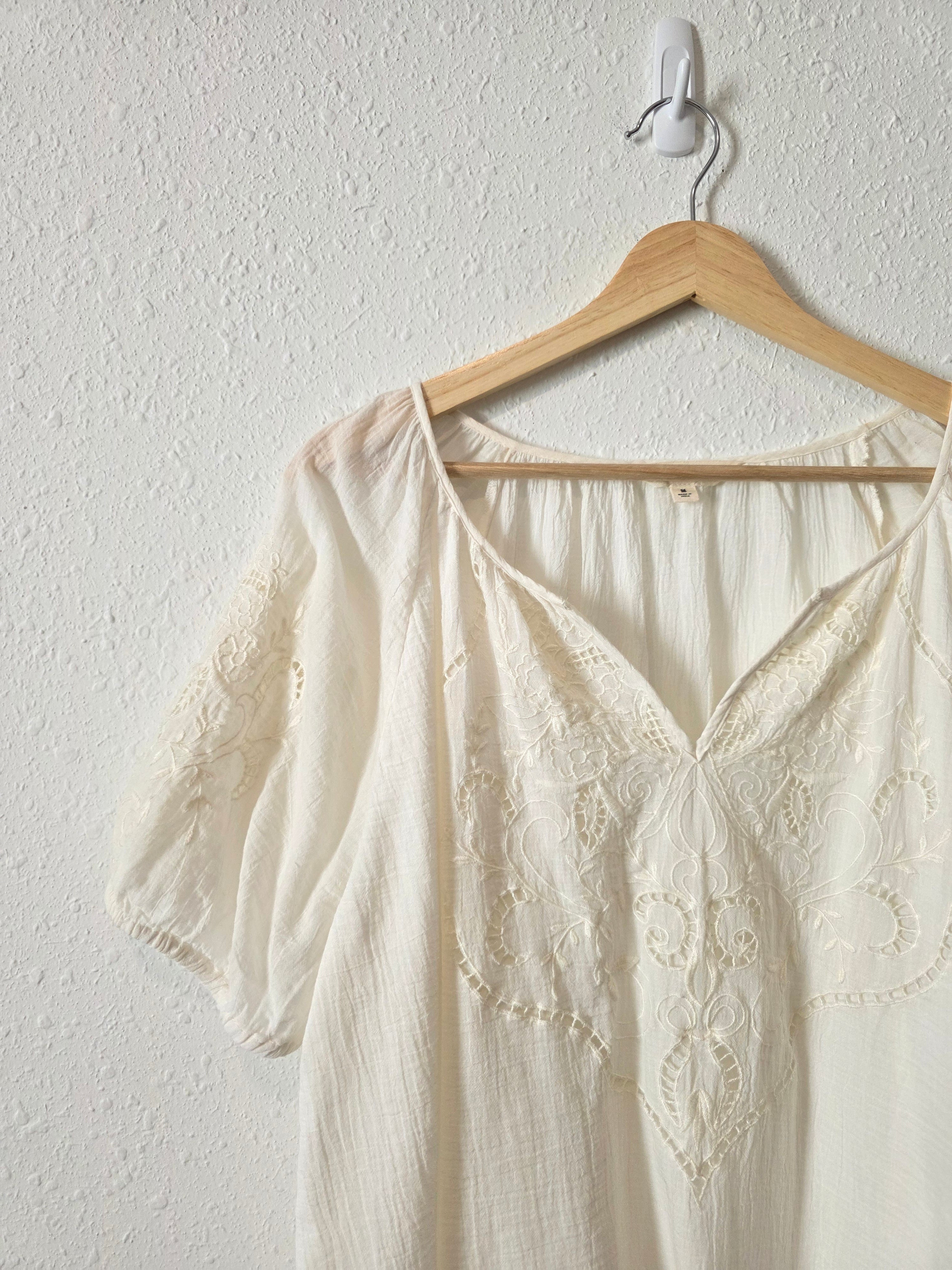Lucky Brand Embroidered Cotton Top (M)