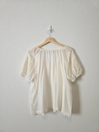 Lucky Brand Embroidered Cotton Top (M)