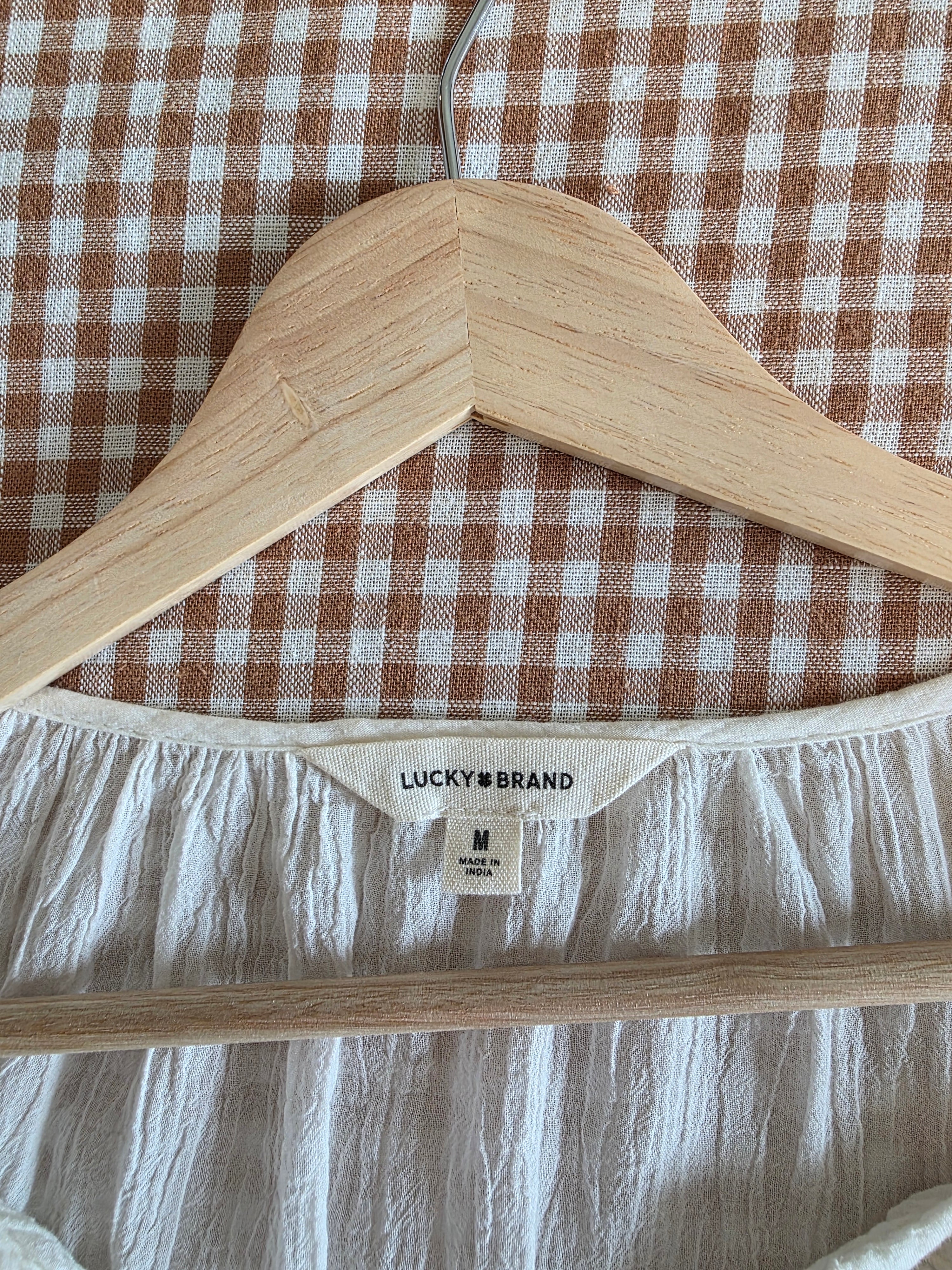 Lucky Brand Embroidered Cotton Top (M)
