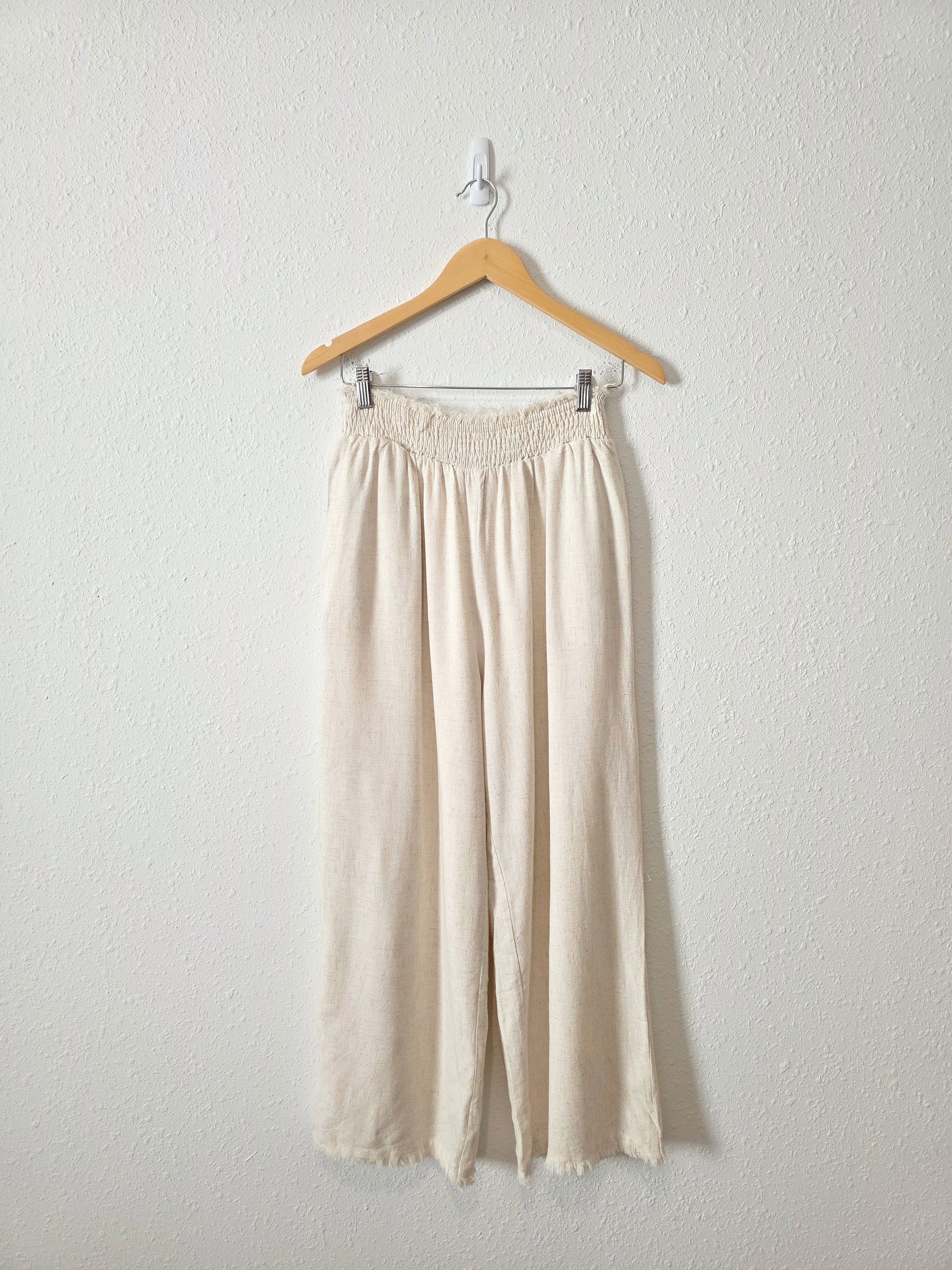 Solai Linen Blend Wide Leg Pants (M)