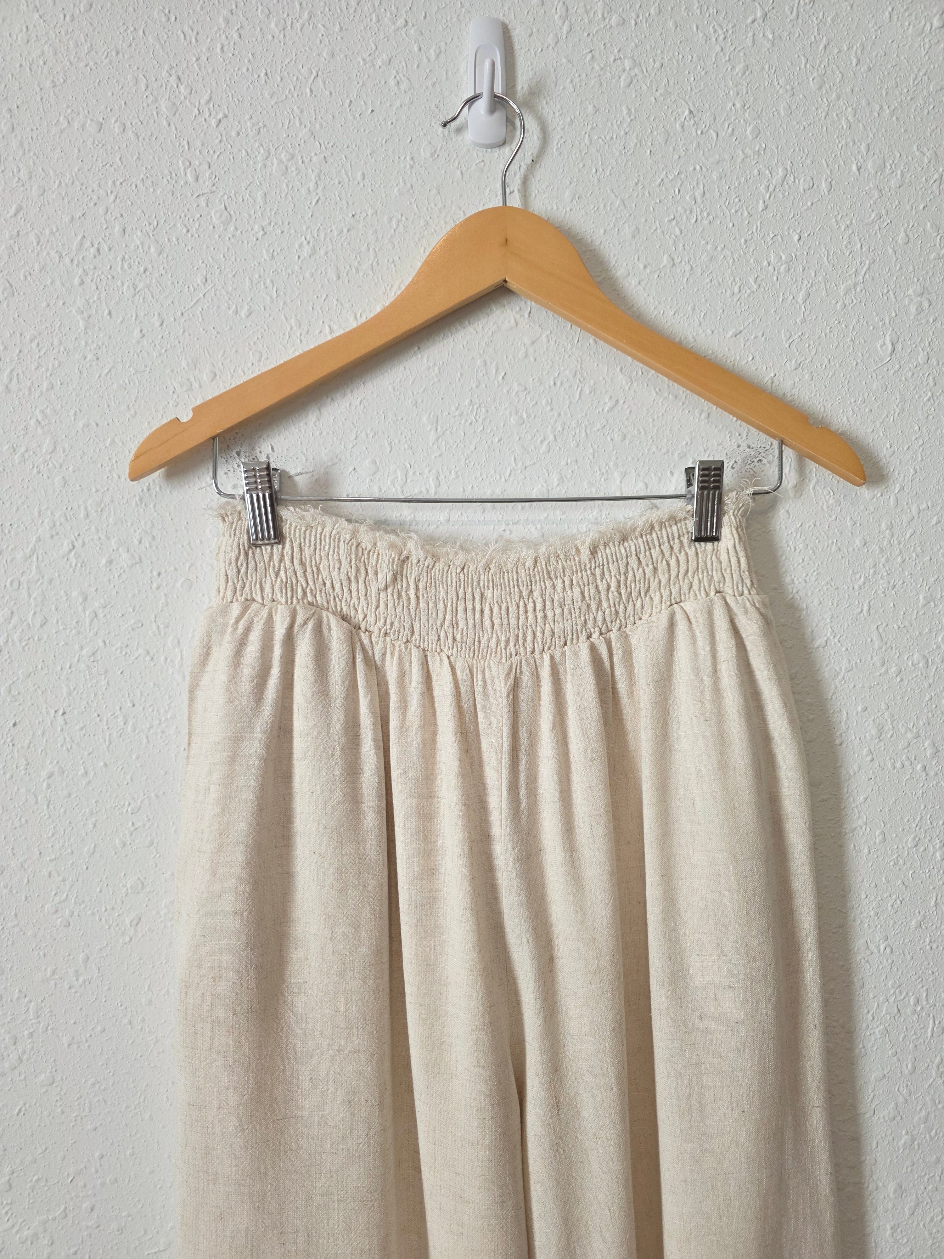 Solai Linen Blend Wide Leg Pants (M)