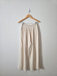 Solai Linen Blend Wide Leg Pants (M)
