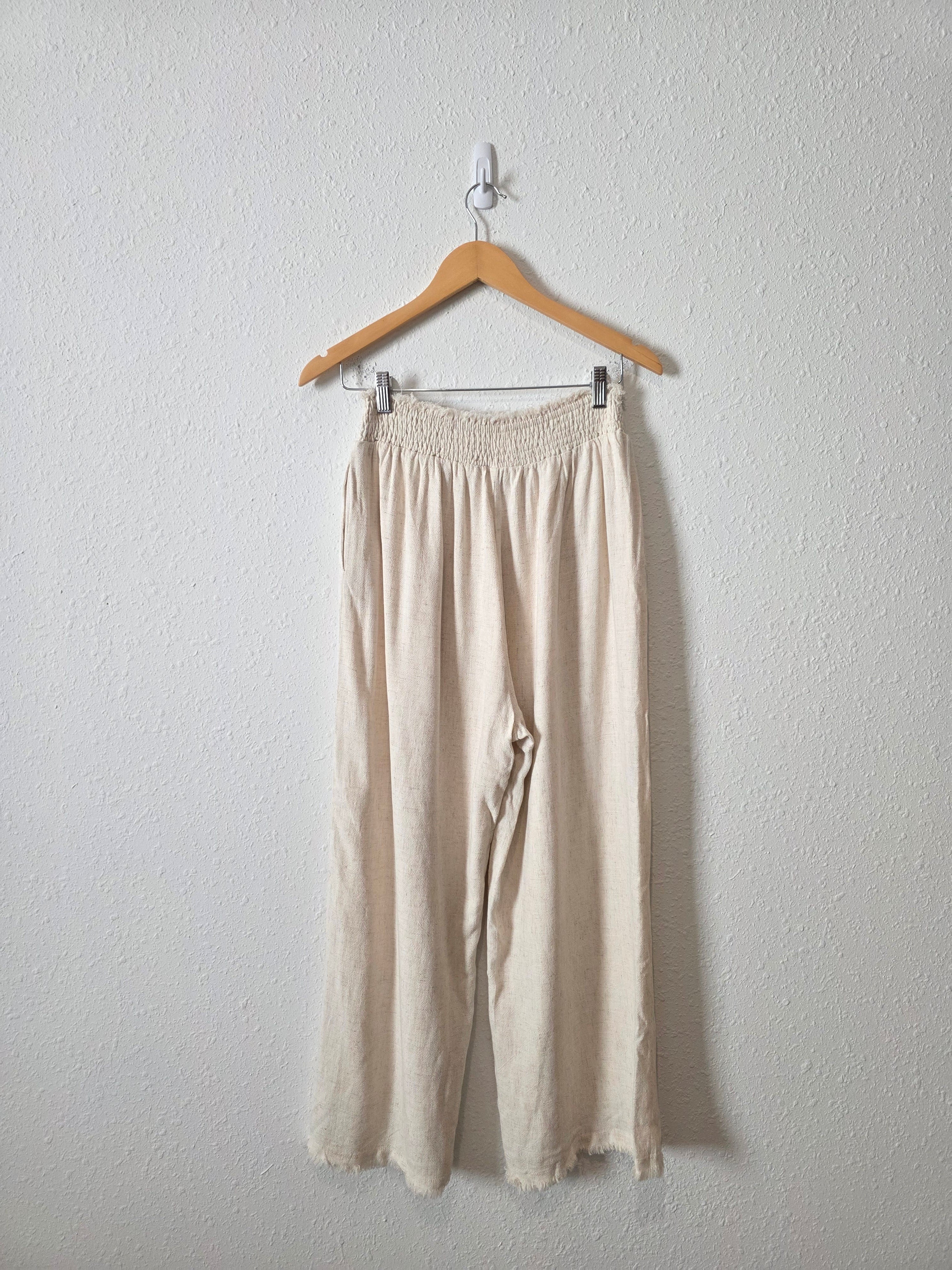 Solai Linen Blend Wide Leg Pants (M)