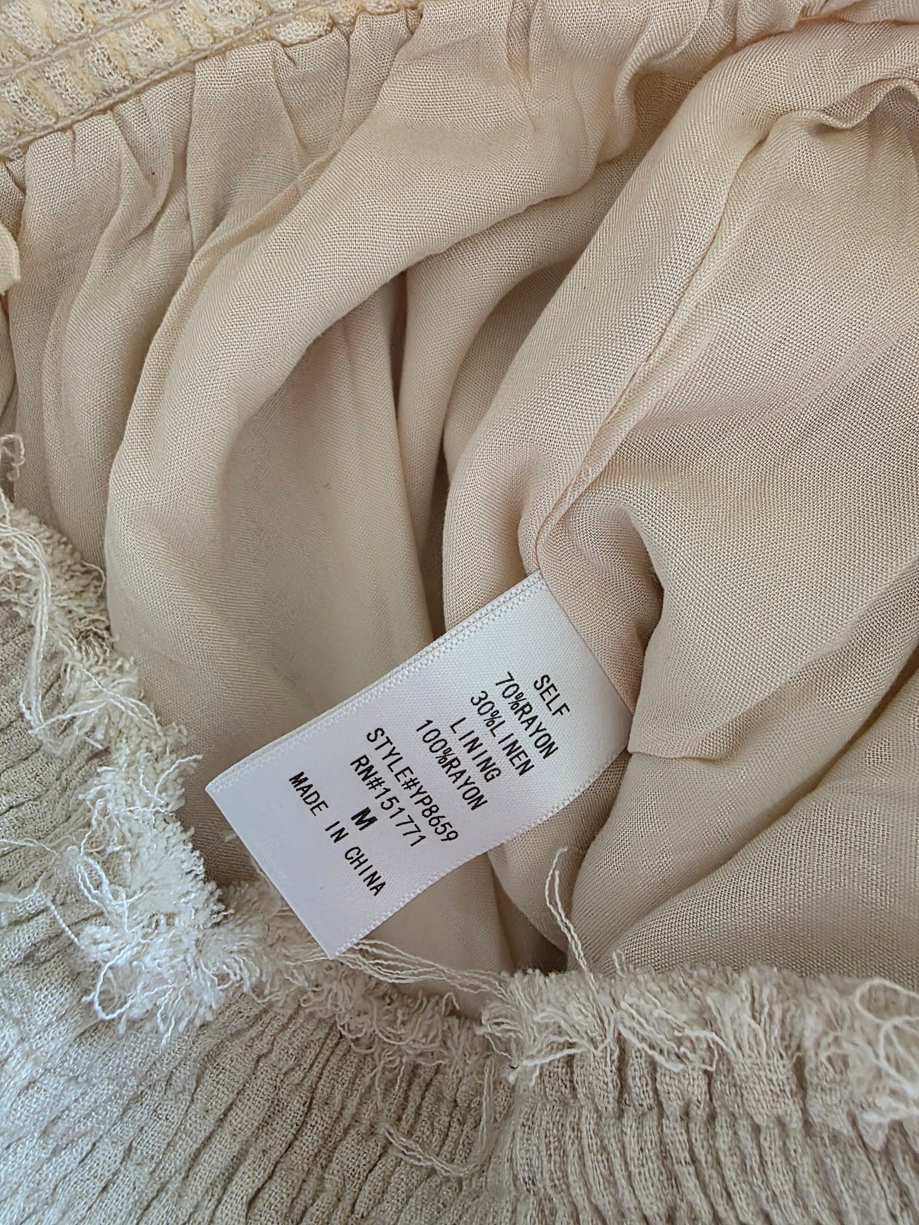 Solai Linen Blend Wide Leg Pants (M)