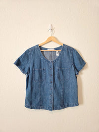Vintage Button Up Denim Top (L)