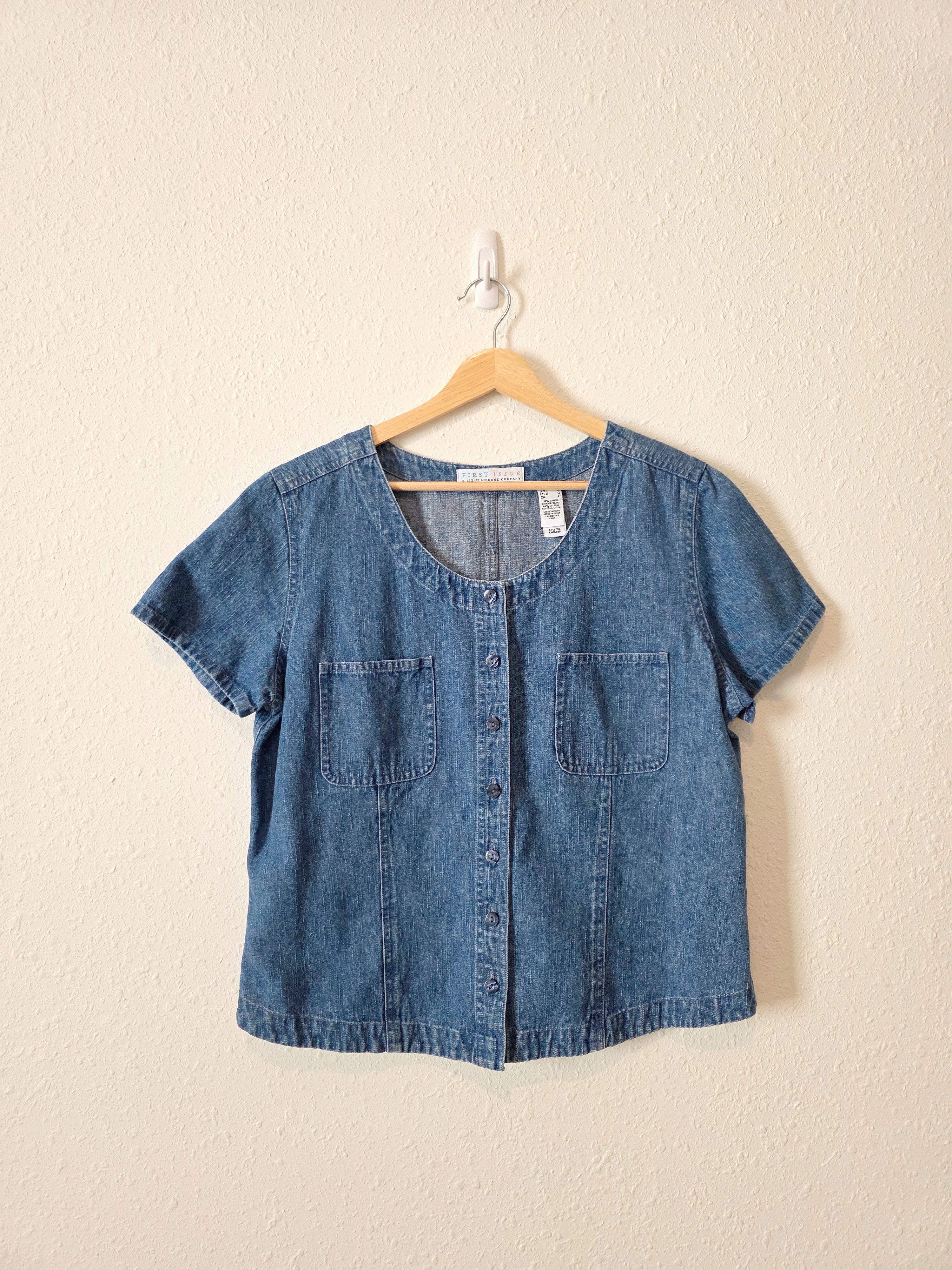 Vintage Button Up Denim Top (L)