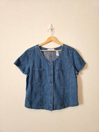 Vintage Button Up Denim Top (L)