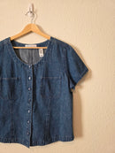 Vintage Button Up Denim Top (L)