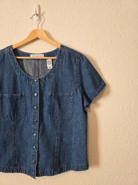 Vintage Button Up Denim Top (L)