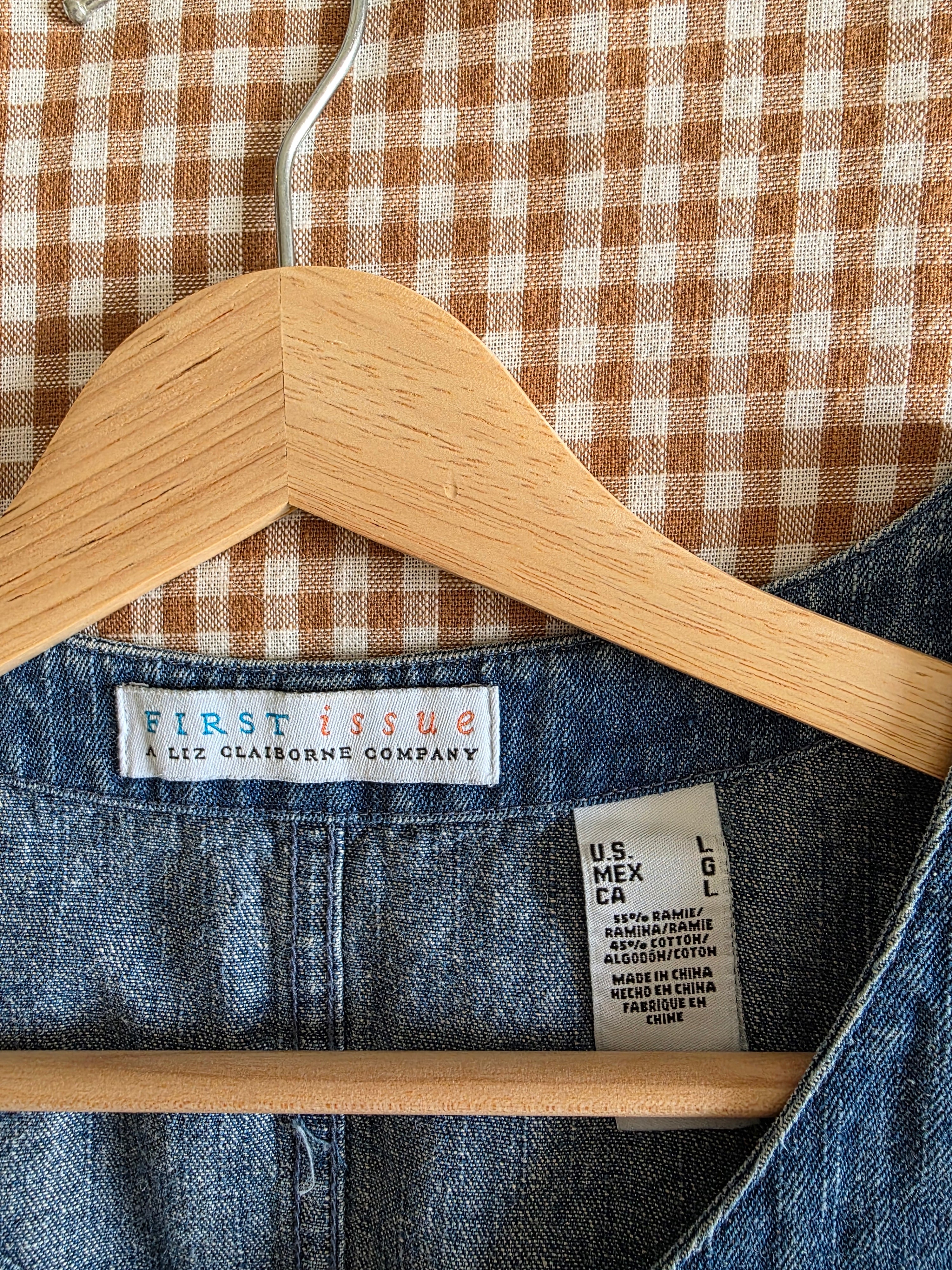 Vintage Button Up Denim Top (L)