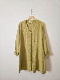 Flax Green Linen Tunic Shirt (M)