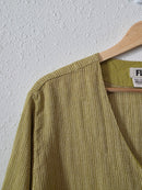 Flax Green Linen Tunic Shirt (M)