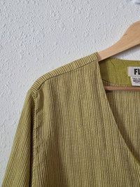 Flax Green Linen Tunic Shirt (M)