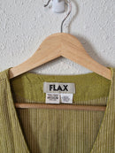 Flax Green Linen Tunic Shirt (M)