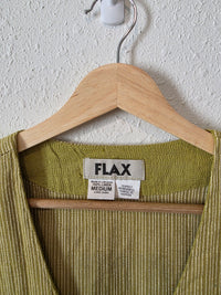 Flax Green Linen Tunic Shirt (M)