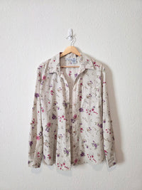 Vintage Floral Button Up Shirt (M)