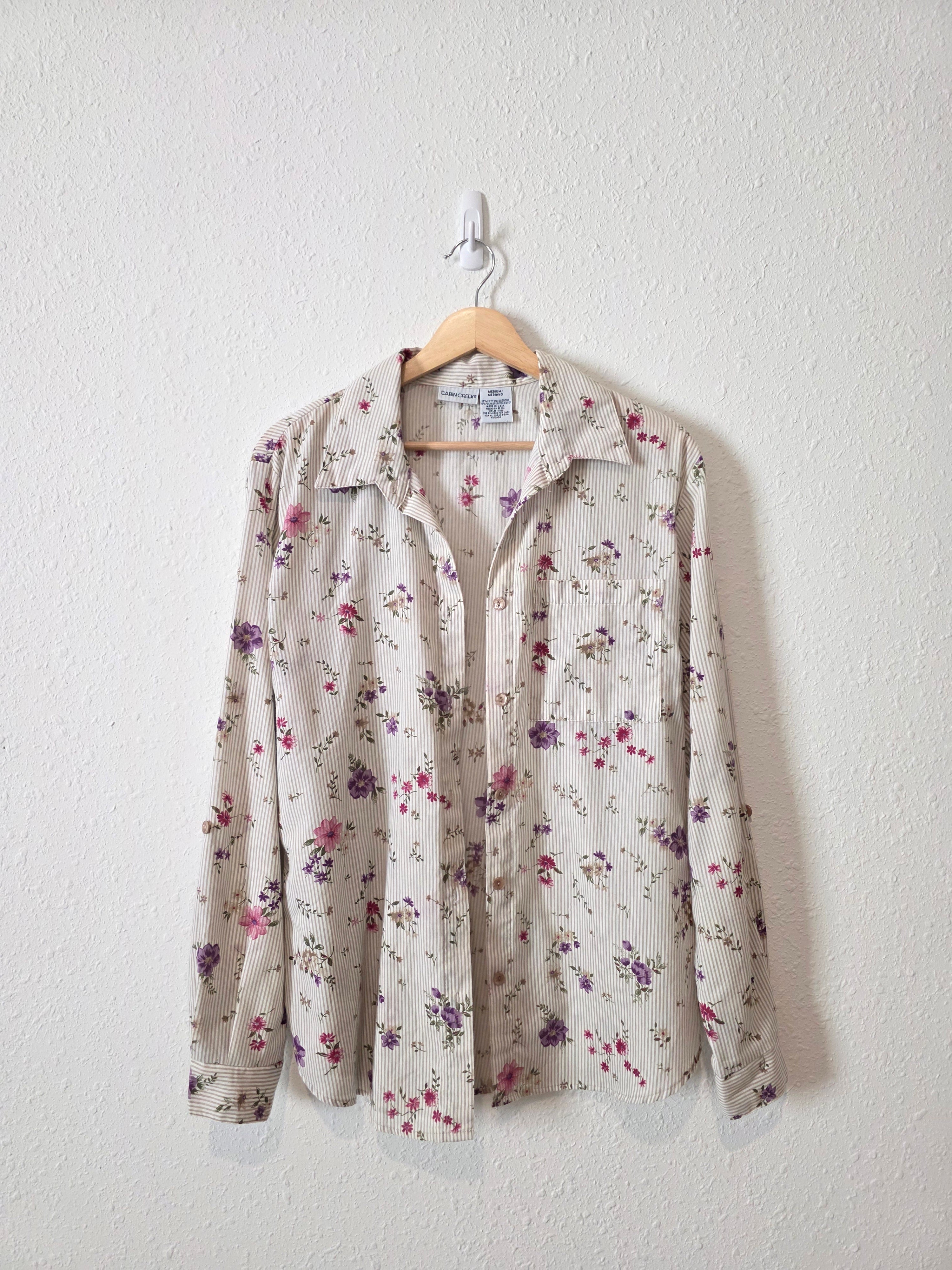 Vintage Floral Button Up Shirt (M)