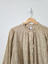Dainty Floral Button Front Top (S)