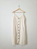 Rails Button Front Linen Midi Dress (S)