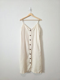 Rails Button Front Linen Midi Dress (S)