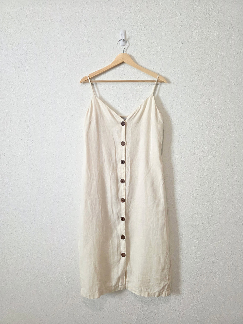 Rails Button Front Linen Midi Dress (S)