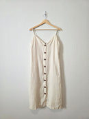 Rails Button Front Linen Midi Dress (S)